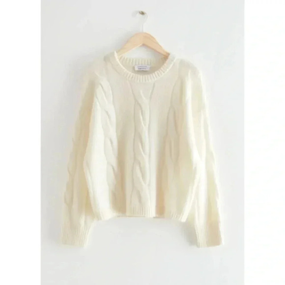 STOCKHOLMATELIER &other Stories cable knit wool/alpaca blend sweater Medium - Picture 2 of 9